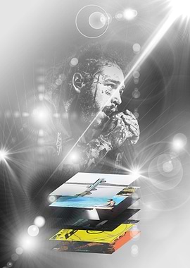 Post Malone layered photo collage
