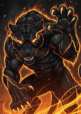 Fiery Black Panther