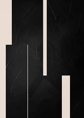Abstract Black and Beige Composition