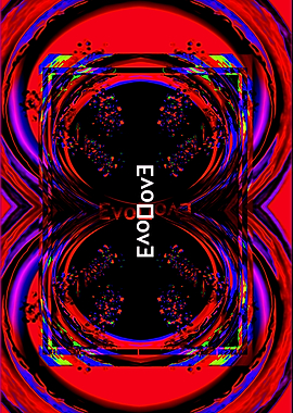 Abstract 'evoLLove' Text Art