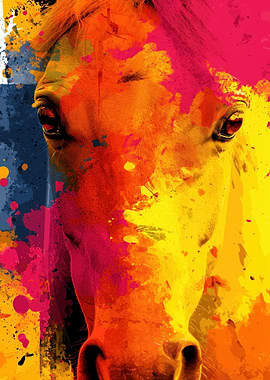 Colorful Horse Portrait