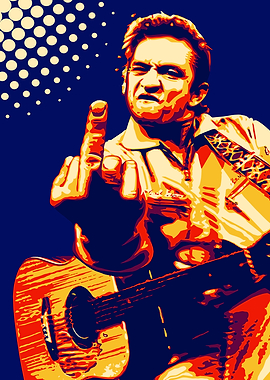 Johnny Cash Giving the Finger Art