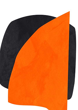 Abstract Orange and Black Shapes