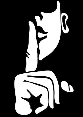 Shhh! Silhouette in Black and White