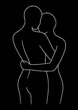 Embrace — Minimal Line Art Couple