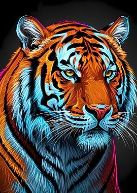 Colorful Tiger Portrait