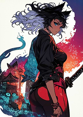 Anime Catgirl with Katana