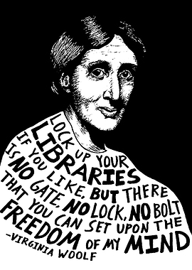 Virginia Woolf Portrait with Quote