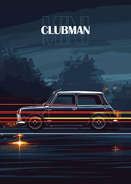 Mini Clubman Car Illustration
