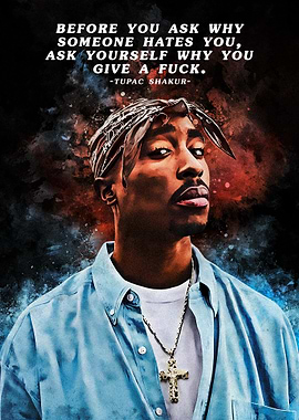 Tupac Shakur Portrait with Quote