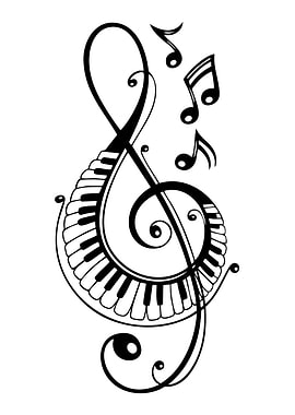Treble Clef Piano Keys Music Notes