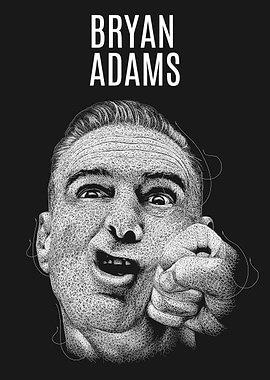 Bryan Adams Portrait - Detailed Line Art