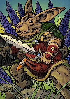 Anthropomorphic Rabbit Warrior with Sword