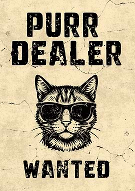 Purr Dealer – Wanted Cat Poster