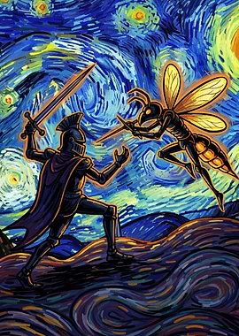 Knight vs Wasp Starry Night