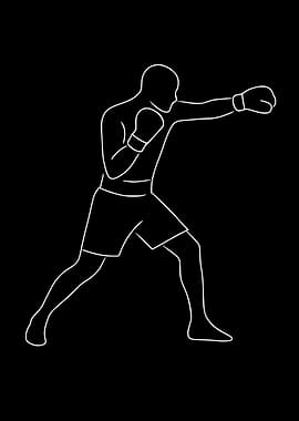 The Fighter — Minimal Line Art Strength