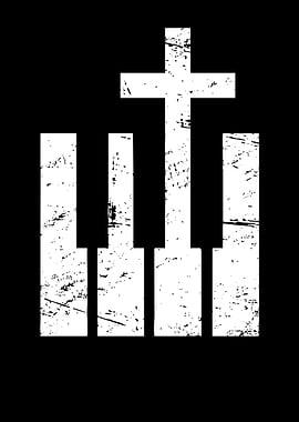 Christian Music Piano Keys Cross