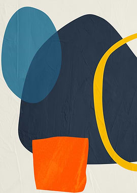 Abstract Shapes in Blue, Orange, and Yellow
