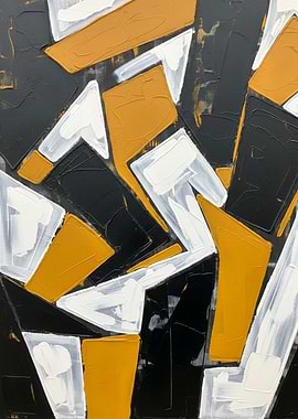 Abstract Painting with Geometric Shapes