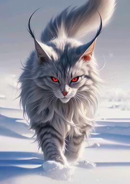 White Cat with Red Eyes