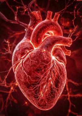 Anatomical Heart with Veins and Arteries