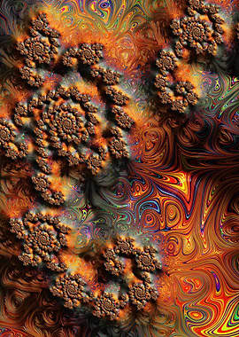 Fractal Swirls in Warm Tones