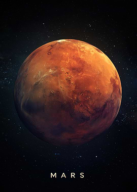 Planet Mars in Space