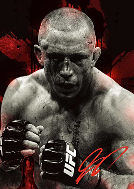 Georges St Pierre Portrait with Signature