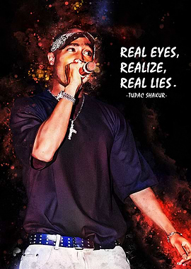 Tupac Shakur Portrait with Quote