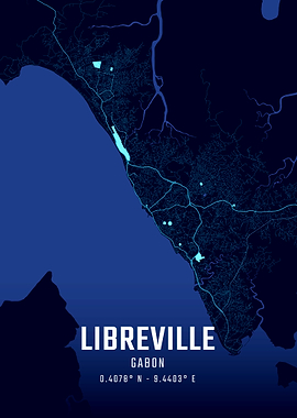 Libreville Midnight City Map