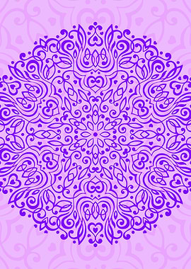 Purple Floral Mandala Pattern
