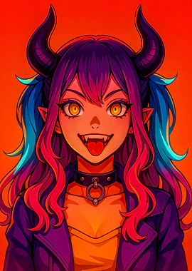 Anime Devil Girl Portrait