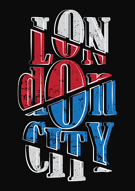 London City Distressed Text Graphic