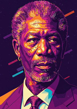 Morgan Freeman Portrait - Digital Art
