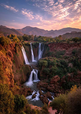 Ouzoud Falls, Morocco at Sunset