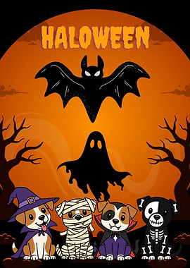 Halloween Dogs Cartoon