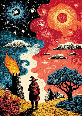 The Hermit Tarot Card - Surreal Landscape