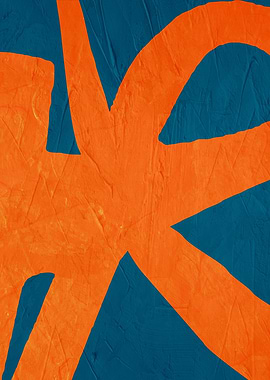 Abstract Orange and Blue Art