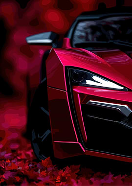 Red Sports Car Close-Up