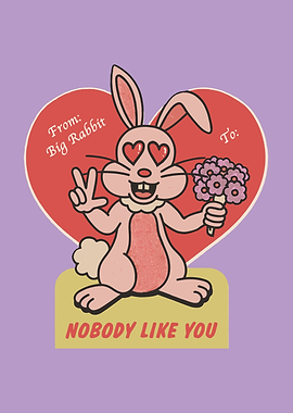 Big Rabbit Valentine's Day Card