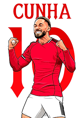 Cunha Football Player Illustration