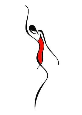 Elegant Dancer Line Art