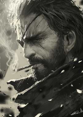 Big Boss Smoking Cigar Portrait