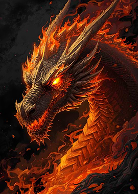 Fiery Dragon Portrait