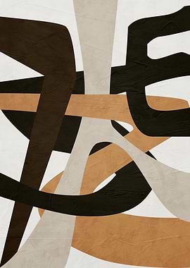 Abstract Interwoven Shapes Art