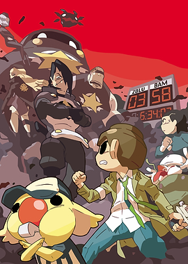 Cartoon Battle Scene with Diverse Characters