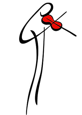 Minimalist Violinist Illustration