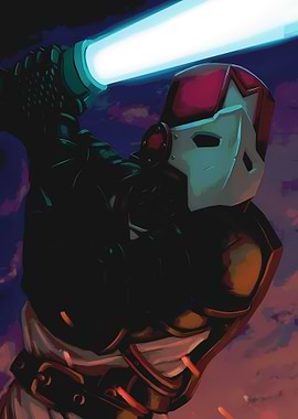 Sci-Fi Warrior with Energy Blade