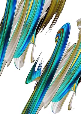 Abstract Brush Strokes on White