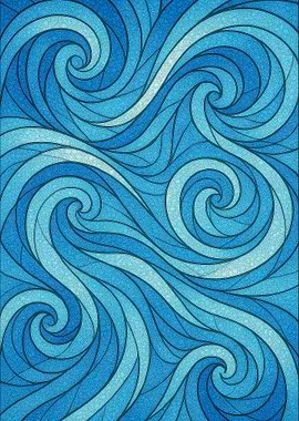 Blue Swirls Abstract Pattern